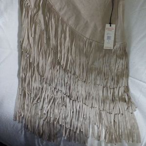 NWT IDYLLWIND Fueled by Mirand Lambert Womens pleather frindged skirt  Medium